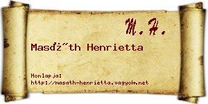 Masáth Henrietta névjegykártya