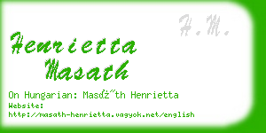 henrietta masath business card